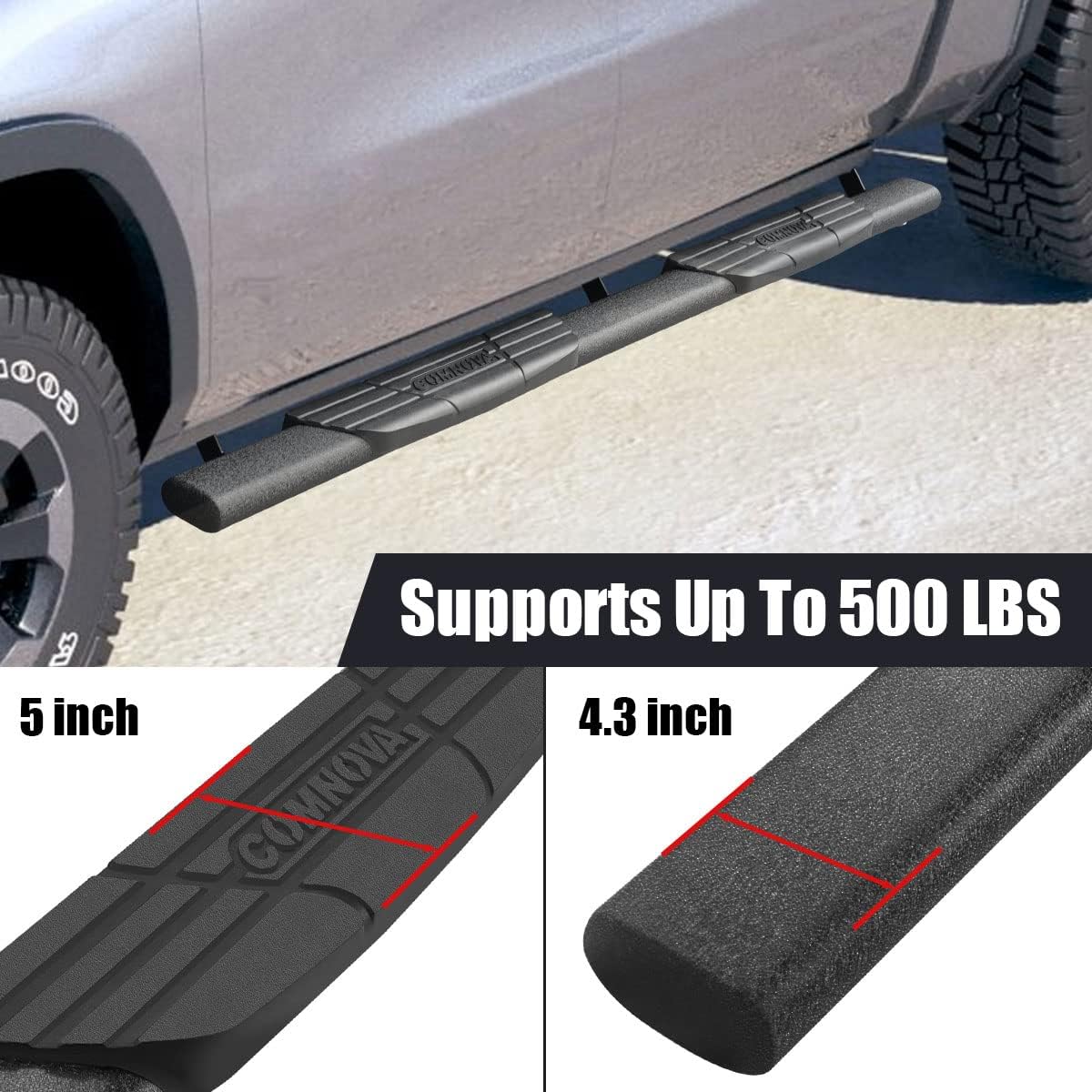 COMNOVA 4.5" Running Boards Compatible with 2019-2024 Chevy Silverado/GMC Sierra 1500 Crew Cab & 2020-2024 Silverado/sierra 2500hd 3500hd Crew Cab, Oval Texturel Nerf Bars 8X Style. COMNOVA AUTOPART