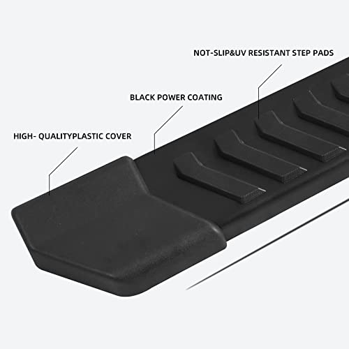 Black Running Boards Compatible with 2017-2024 Ford F250 Superduty Super Cab V6 Style.- COMNOVA AUTOPART