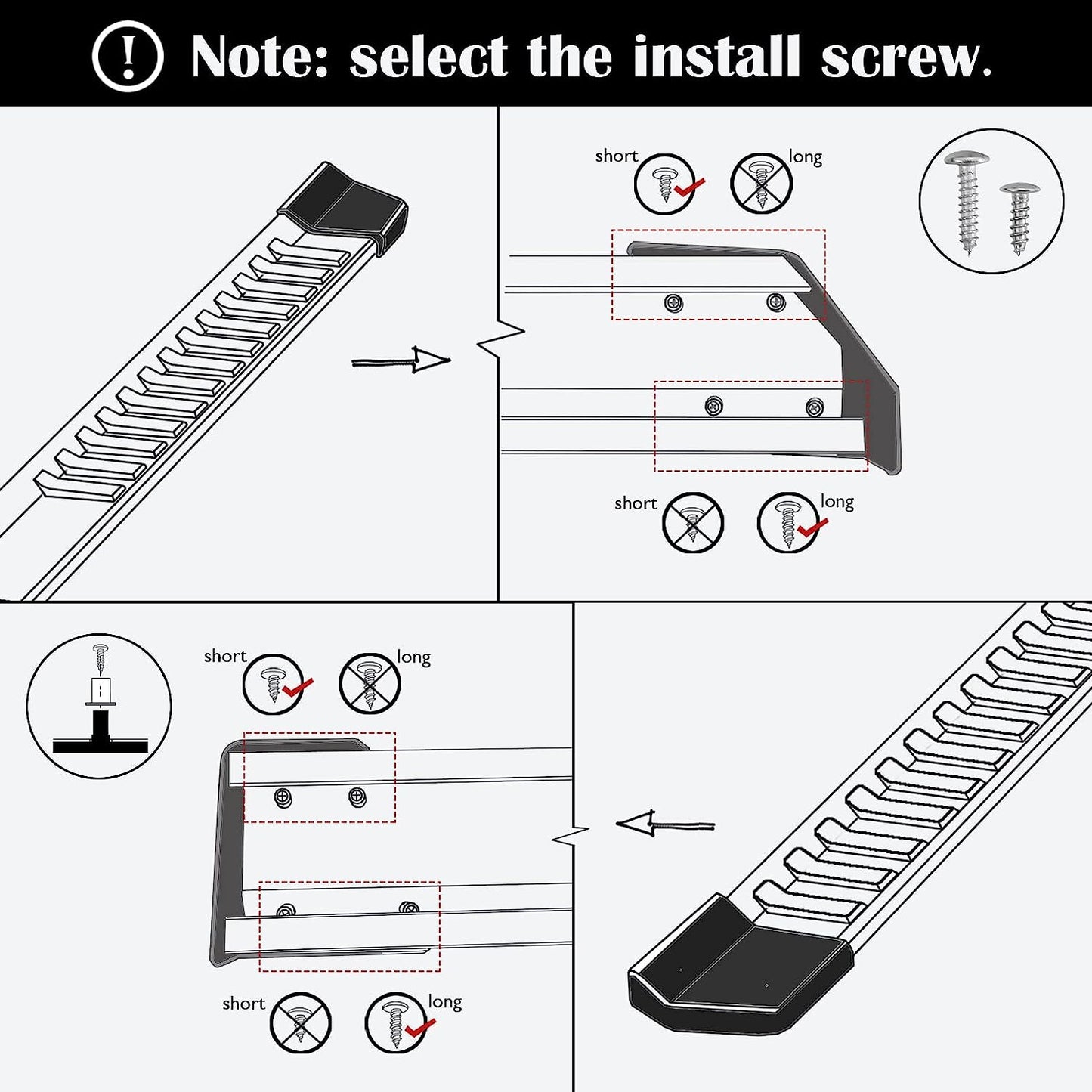 Running Boards Compatible with 2015-2024 Ford F150 Super Cab£¨3/4 Size Rear Doors£©V6 Style.- COMNOVA AUTOPART