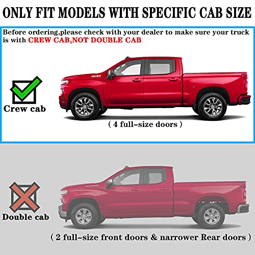 Running Boards Compatible with 2019-2024 Chevy Silverado/GMC Sierra 1500 Crew Cab, 2020-2024 Silverado/Sierra 2500HD 3500HD Crew Cab S6 Style.- COMNOVA AUTOPART