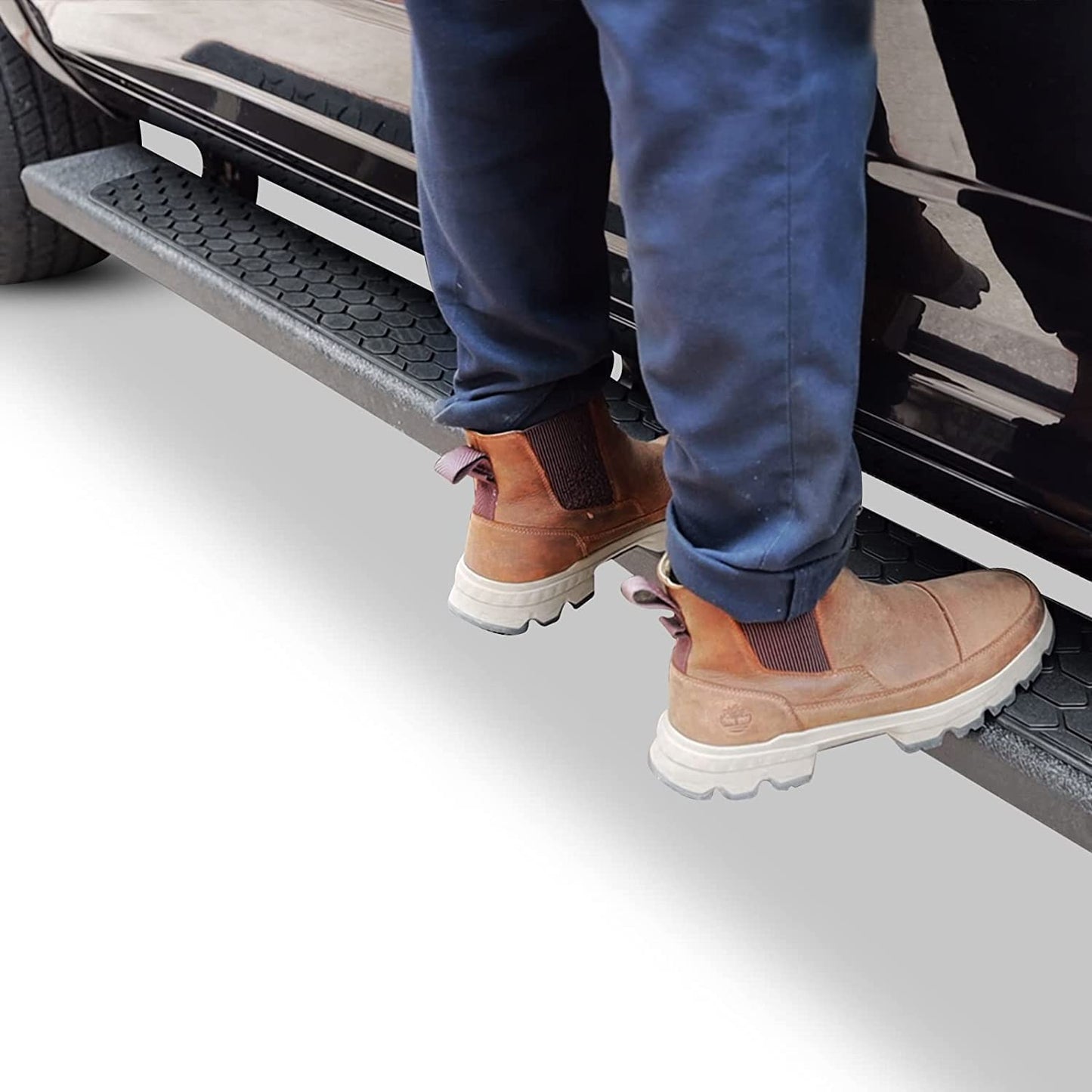 Black Running Boards for 2007-2018 Jeep Wrangler JK 4 Doors D6 Style. - COMNOVA AUTOPART