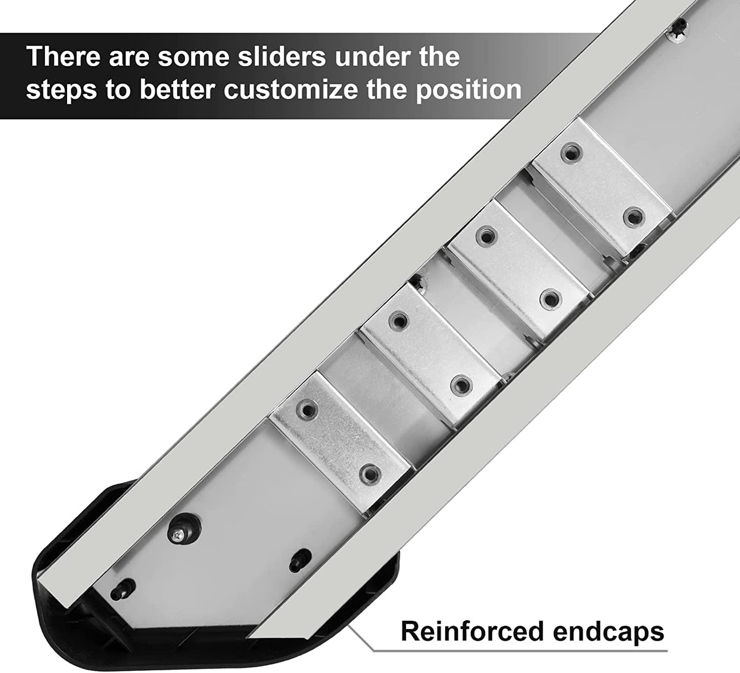 6.5¡± Running Boards Compatible with 2019-2023 Chevy Silverado/GMC Sierra 1500|2020-2023 Silverado/Sierra 2500 3500 Crew Cab, Stainless Steel Side Steps T6 Style. - COMNOVA AUTOPART