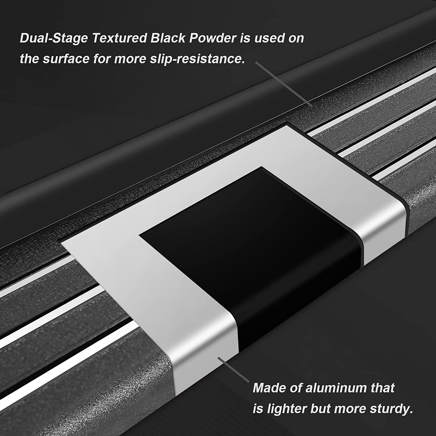 5.5Inch Aluminum Running Boards Compatible with 2010-2024 Toyota 4Runner (Incl. 2014-2024 Sr5 & 2015-2024 TRD Pro & 2017-2024 TRD Off-Road) C73 Style.