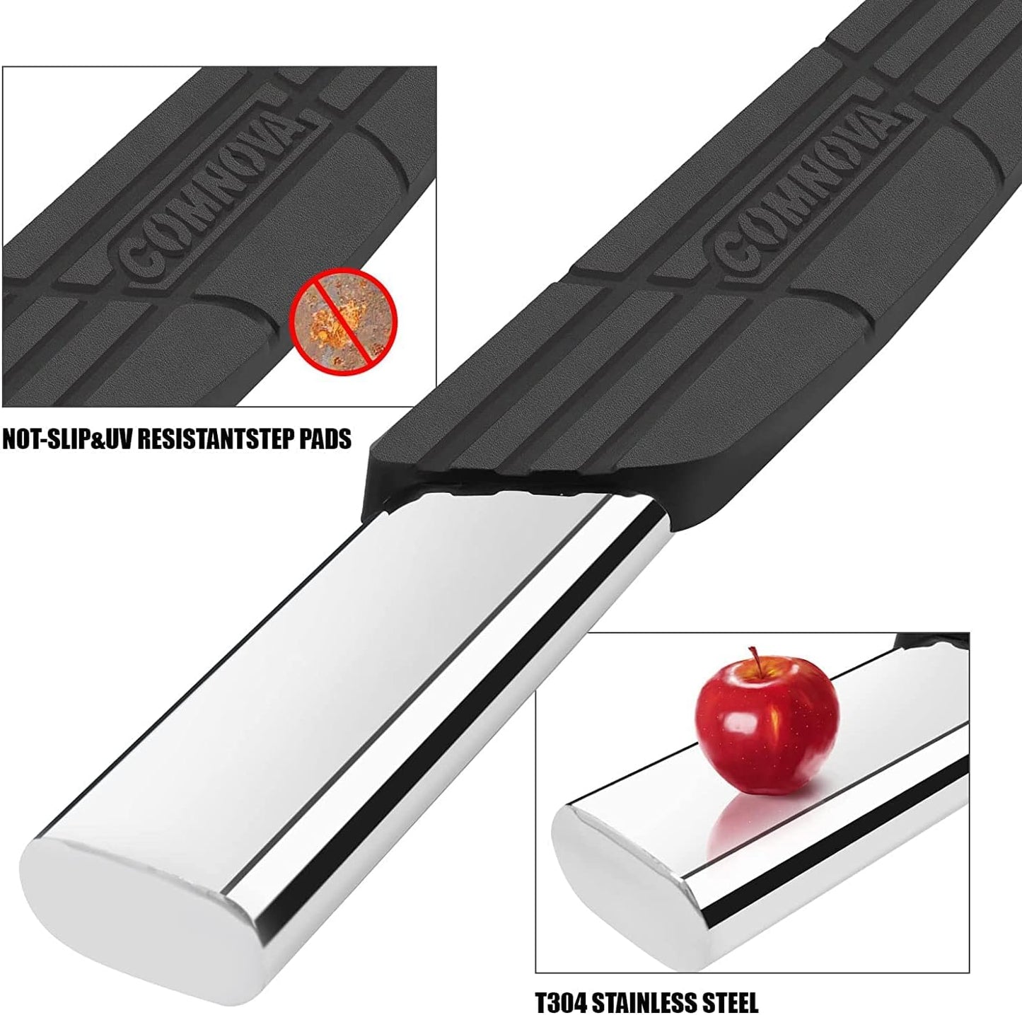 Running Boards for 2018-2023 Jeep Wrangler JL 4 Doors 8X Style. - COMNOVA AUTOPART