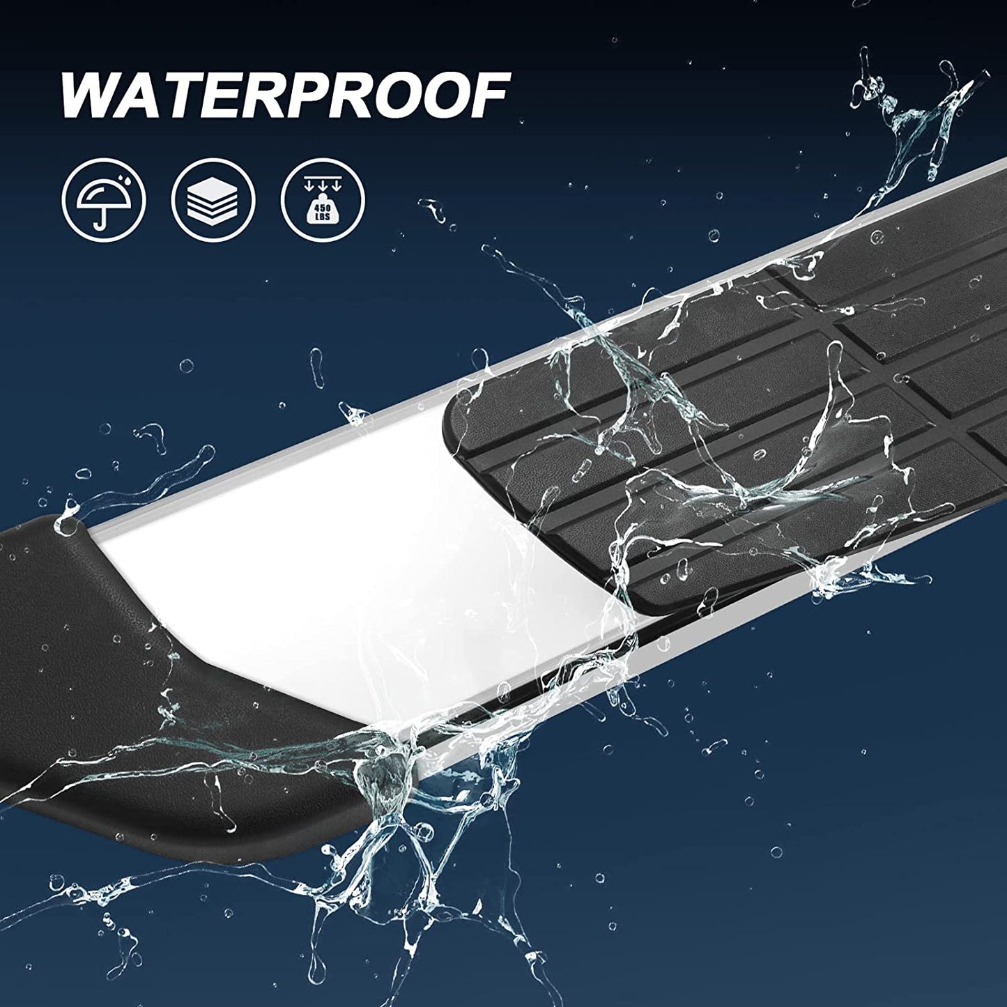 6.5¡± Running Boards Compatible with 2022-2024 Toyota Tundra Crewmax Cab, Stainless Steel Side Steps T6 Style.- COMNOVA AUTOPART