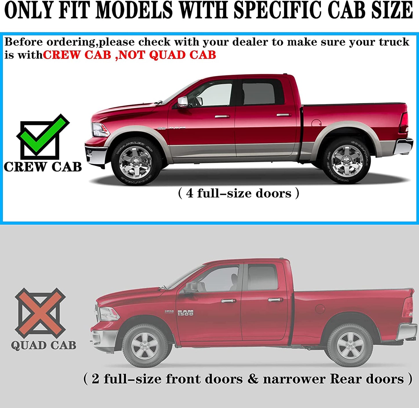 Running Boards for 2019-2024 Dodge Ram 1500 Crew Cab New Body Style D6 Style.- COMNOVA AUTOPART