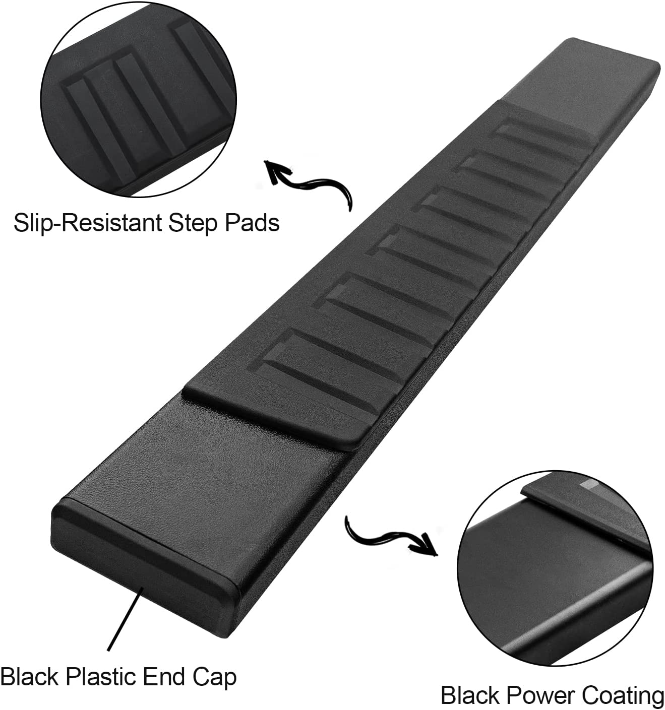 Running Boards Compatible with 2017-2024 Ford F250 F350 Superduty Regular/Standard/Single Cab H6 Style.- COMNOVA AUTOPART