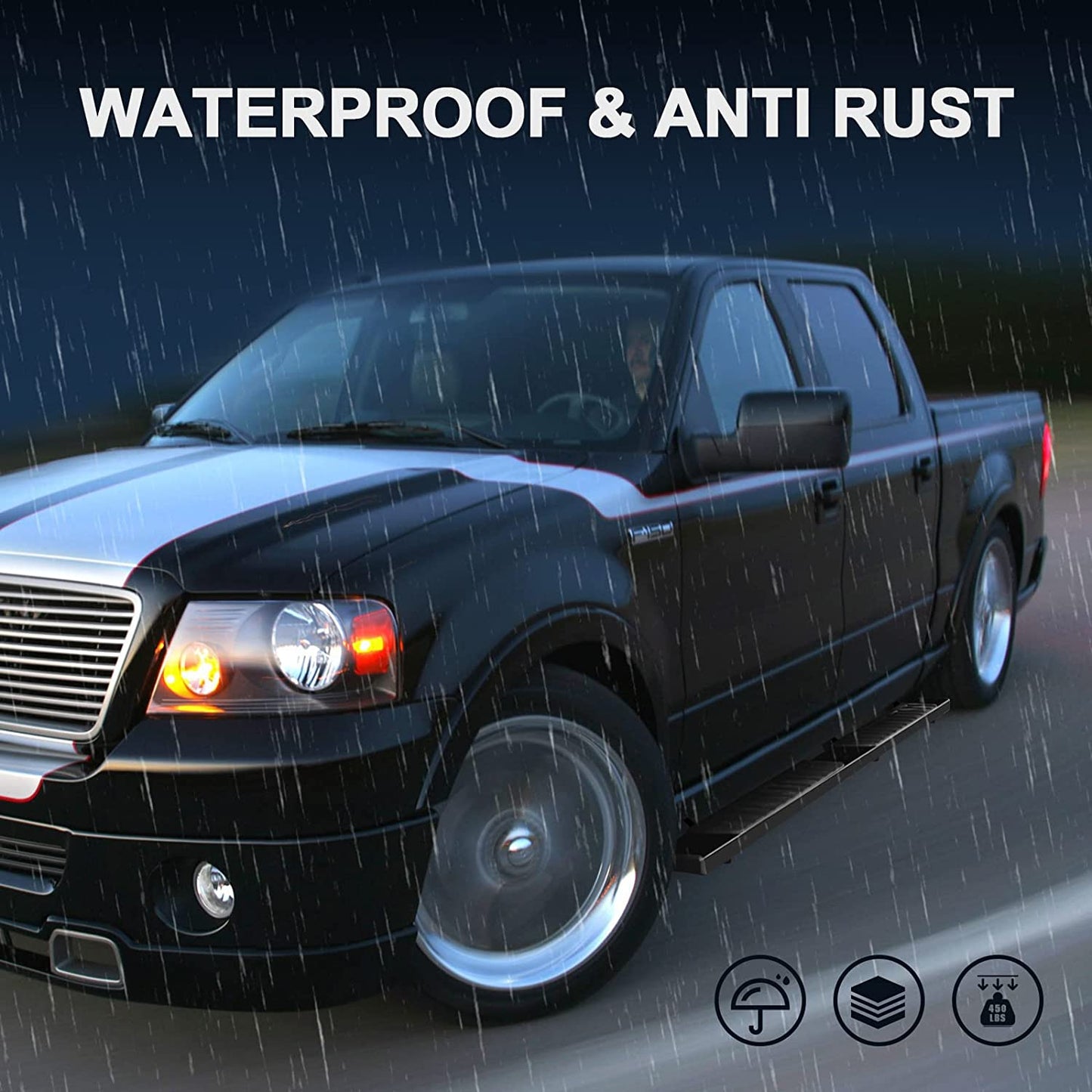 Running Boards Compatible with 2022-2024 Toyota Tundra Crewmax Cab H6 Style. - COMNOVA AUTOPART