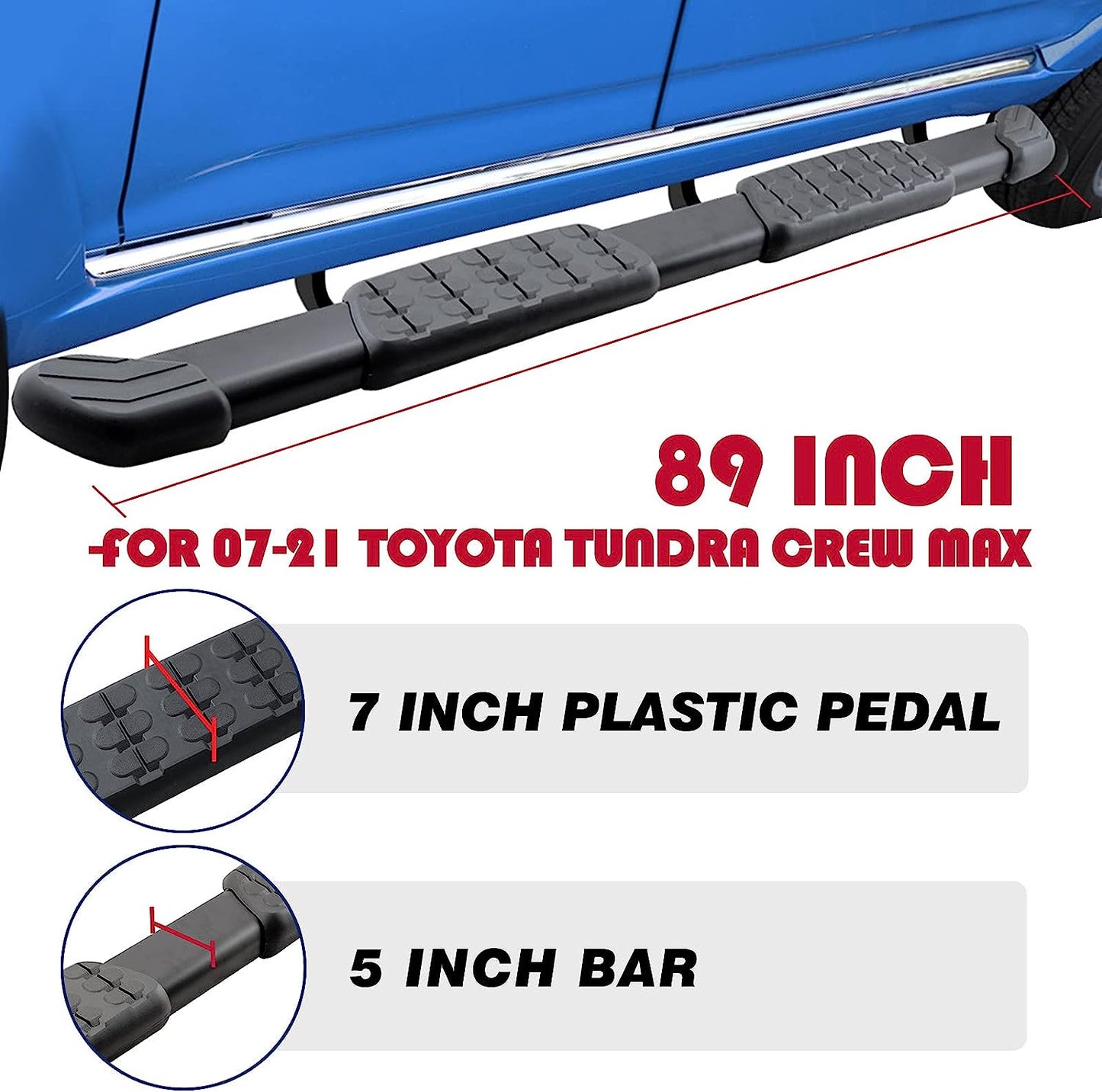 Running Boards Compatible for 2007-2021 Toyota Tundra Crew Max C43 Style. - COMNOVA AUTOPART