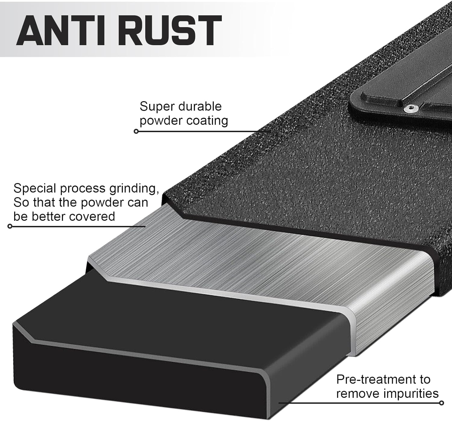Aluminum Running Boards Compatible with 2007-2018 Chevy Silverado/Gmc Sierra 1500 £¦ 2007-2019 2500/3500 Regular Cab K65 Style.-COMNOVA AOTOPART