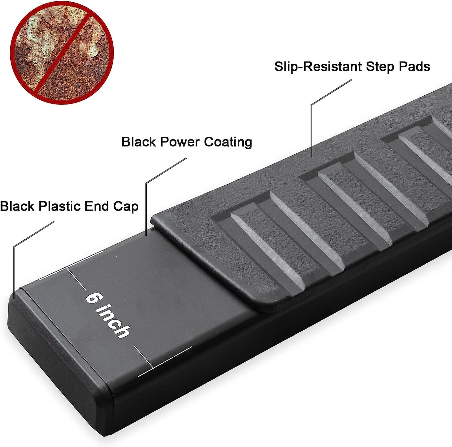 Running Boards Compatible with 2005-2024 Nissan Frontier Crew Cab with 4 Full Size Doors H6 Style.- COMNOVA AUTOPART