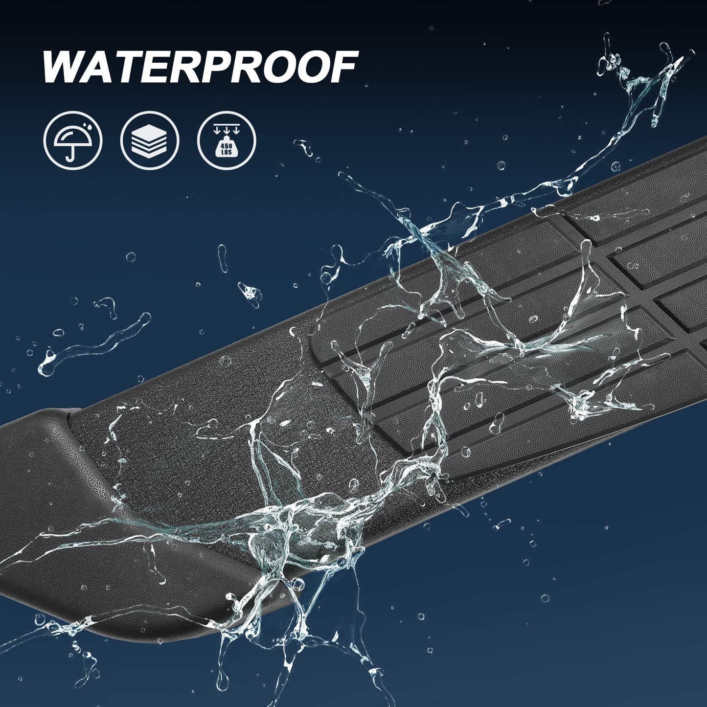 6.5¡± Running Boards Compatible with 2022-2024 Toyota Tundra Crewmax Cab, Black Side Steps T6 Style.- COMNOVA AUTOPART