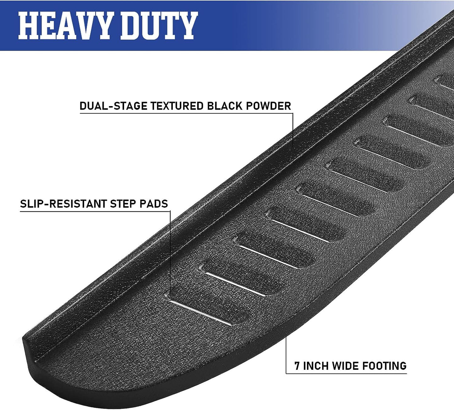 Running Boards Compatible with 2019-2024 RAM 1500 Running Boards Crew Cab Side Steps D7 Style.- COMNOVA AUTOPART