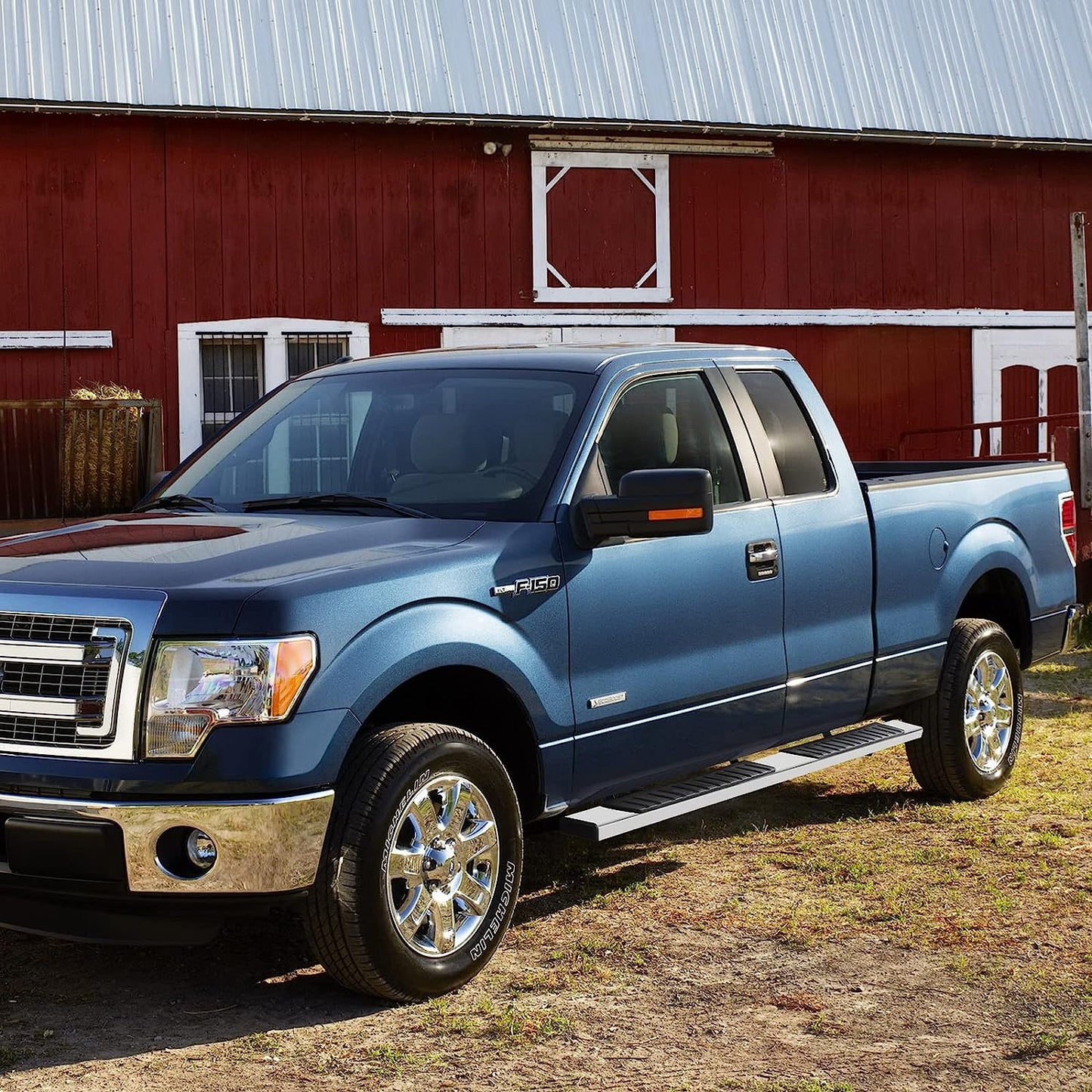 Running Boards Compatible with 2019-2024 Ford Ranger Super Crew Cab with 4 Full Size Doors, Stainless Steel Side Steps H6 Style. - COMNOVA AUTOPART