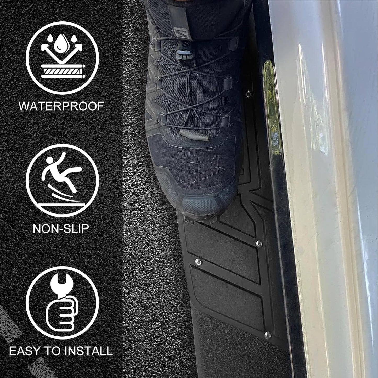 Aluminum Running Boards Compatible with 2019-2024 Chevy Silverado/Sierra 1500 £¦ 2020-2024 2500 3500HD Regular Cab K65 Style.-COMNOVA AOTOPART