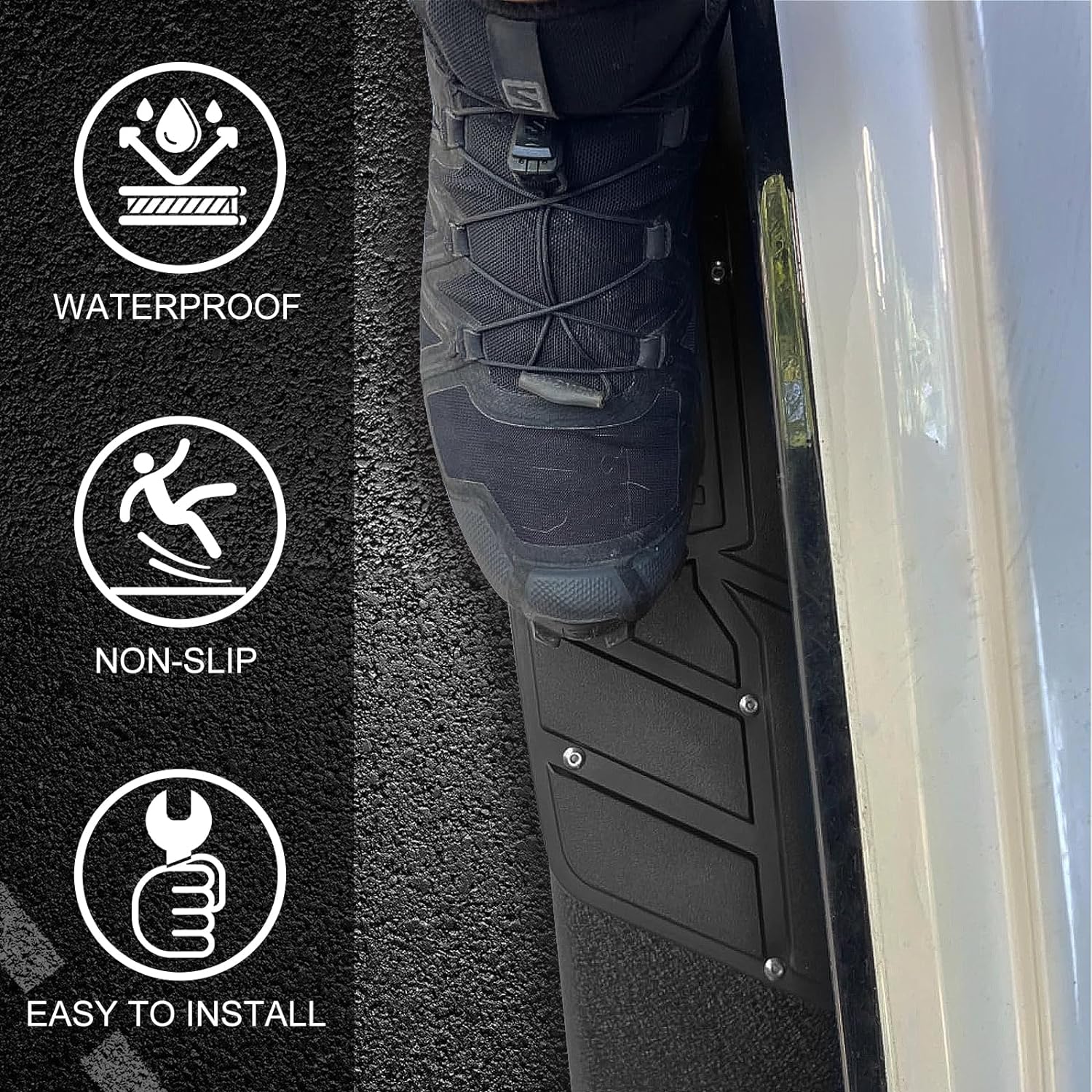 Aluminum Running Boards Compatible with 2019-2024 Chevy Silverado/Sierra 1500 £¦ 2020-2024 2500 3500HD Regular Cab K65 Style.-COMNOVA AOTOPART