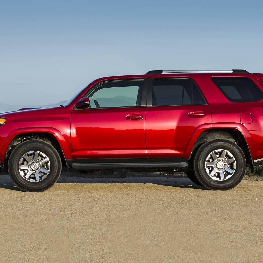 The running board is designed with 3 stainless steel strips to make the steps look more unique and textured, while improving the rust resistance of the steps. The side of the running boards has rubber strips to make the step fit more closely to the truck body.Non-rubber design, will not crack.