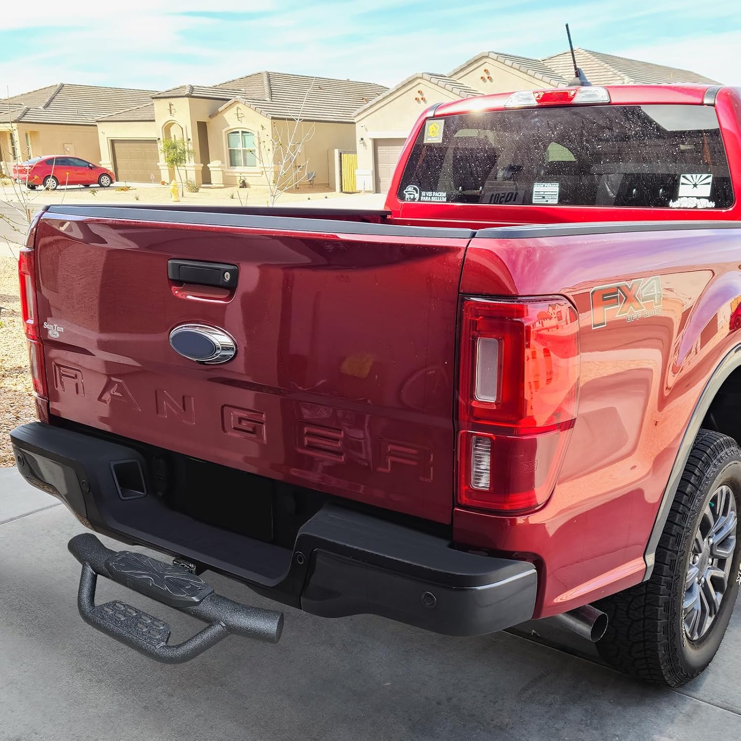 No additional modifications or drilling required, the convenient plug-and-play design simply requires the bumper protector hitch step to be placed into the vehicle's hitch receiver and secured with a pin lock.