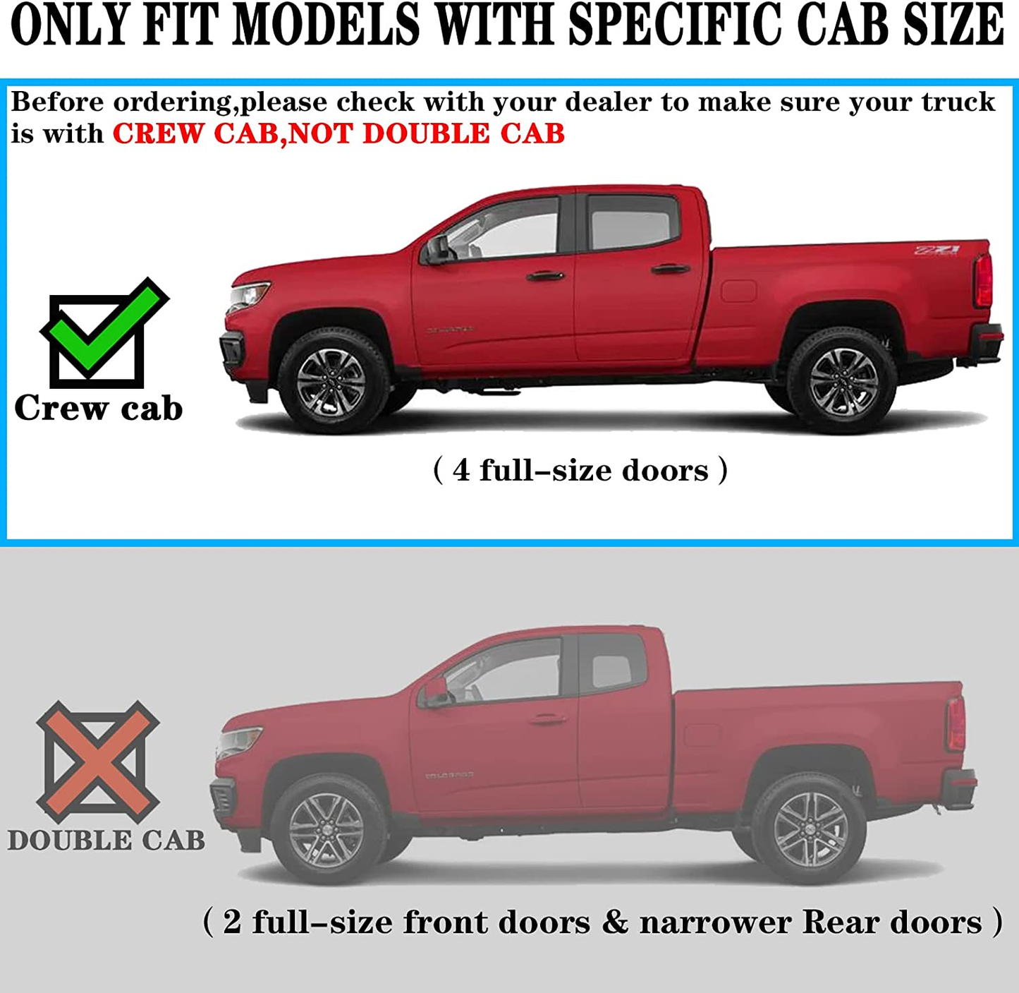 Stainless Steel Running Boards Compatible with 2007-2018 Chevy Silverado/GMC Sierra 1500 2500 3500 Crew Cab & 2019 Silverado/Sierra 2500HD 3500HD Crew Cab DH6 Style.-COMNOVA AUTOPART