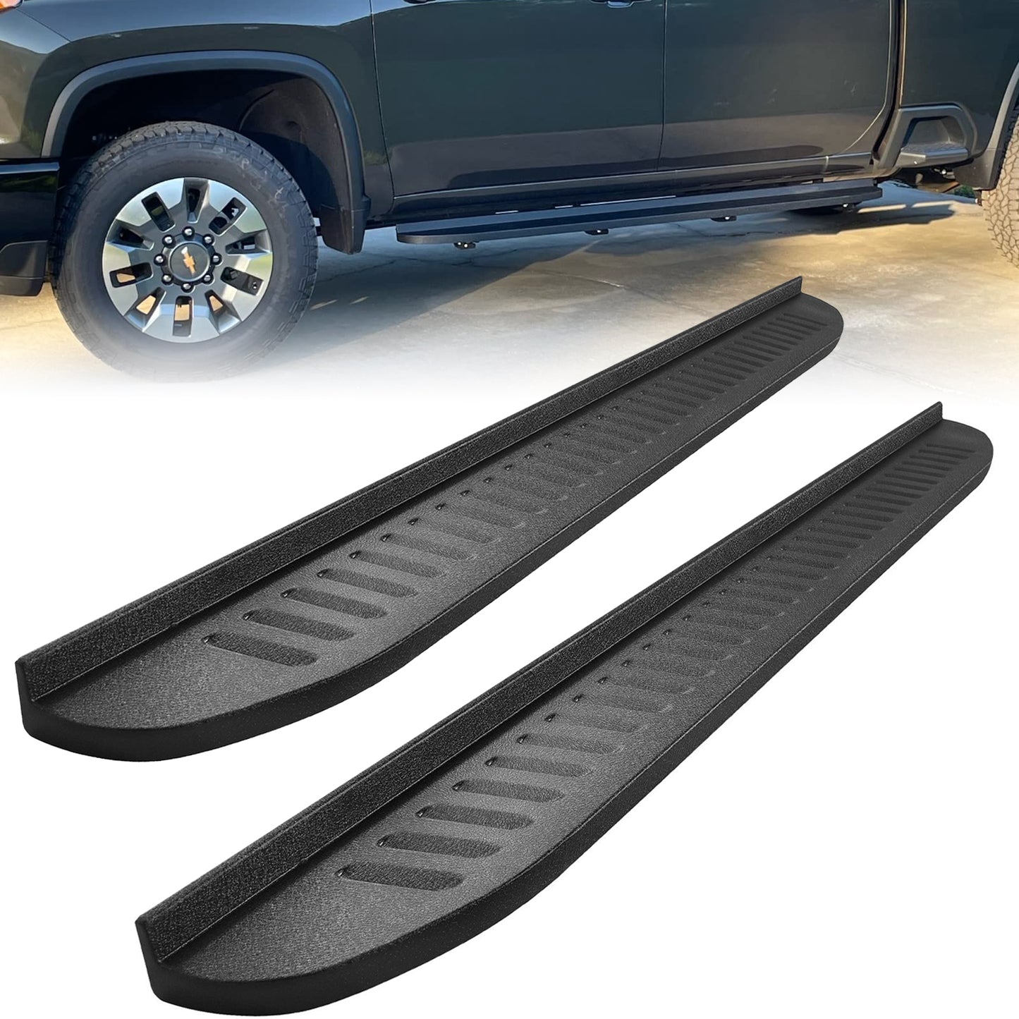 Running Boards Compatible with 2019-2024 RAM 1500 Running Boards Crew Cab Side Steps D7 Style.