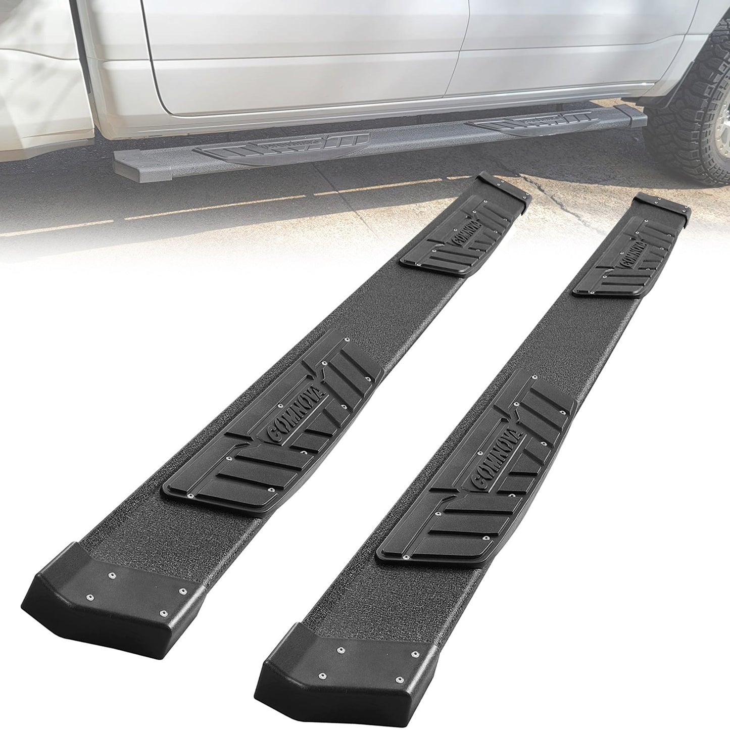 Aluminum Running Boards for 2015-2024 Ford F150 Super Cab K65 Style.- COMNOVA AUTOPART