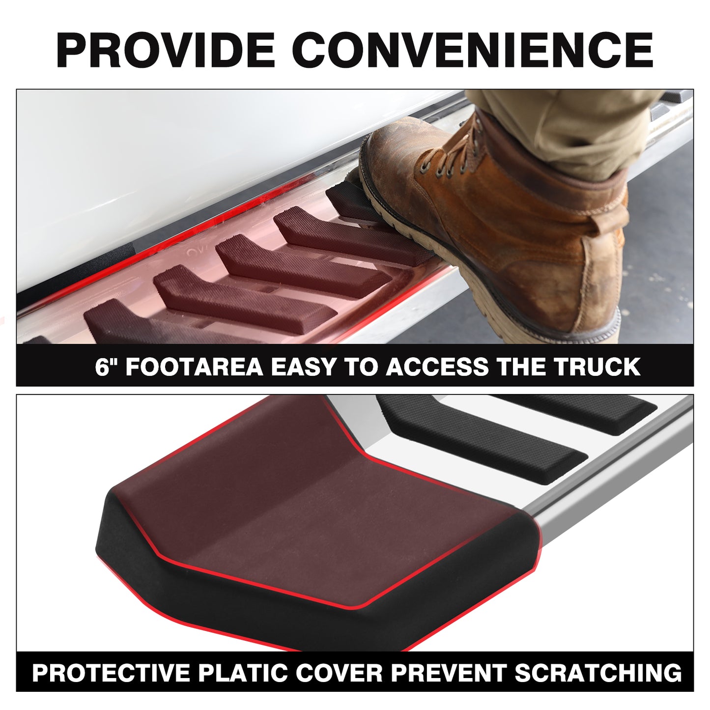 Step bar with the big plastic covers on both ends- COMNOVA AUTOPART