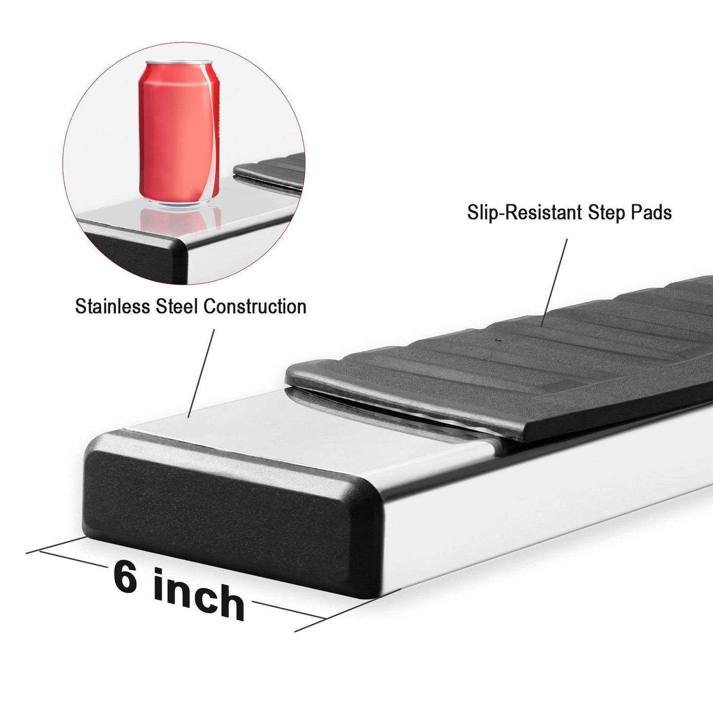 Running Boards Compatible with 2015-2024 Chevrolet Colorado/GMC Canyon Crew Cab H6 Style.- COMNOVA AUTOPART