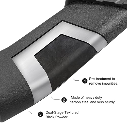 COMNOVA 4.3" Running Boards Compatible with 2009-2018 Dodge Ram 1500 Crew Cab & 2010-2024 Ram 2500 3500 Crew Cab. Oval Texturel Step Rails Side Steps 9X Style.- COMNOVA AUTOPART
