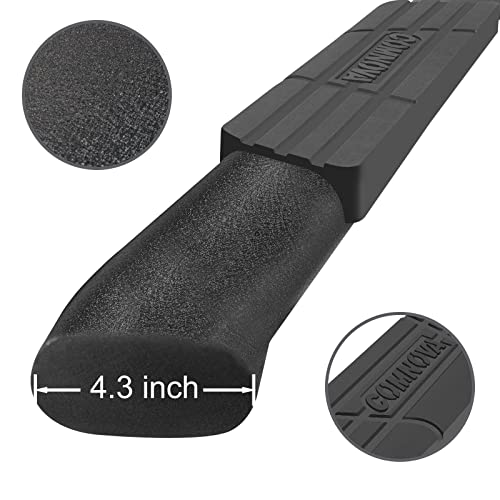 COMNOVA 4.3" Running Boards Compatible with 2009-2018 Dodge Ram 1500 Crew Cab & 2010-2024 Ram 2500 3500 Crew Cab. Oval Texturel Step Rails Side Steps 9X Style.- COMNOVA AUTOPART