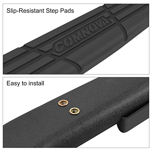 COMNOVA 4.3" Running Boards Compatible with 2009-2018 Dodge Ram 1500 Crew Cab & 2010-2024 Ram 2500 3500 Crew Cab. Oval Texturel Step Rails Side Steps 9X Style.- COMNOVA AUTOPART