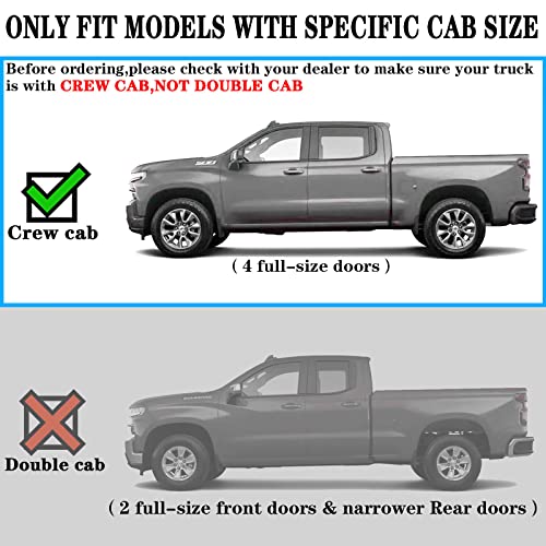COMNOVA 4.5" Running Boards Compatible with 2007-2018 Chevy Silverado/GMC Sierra 1500 2500HD 3500HD Crew Cab, 2019 Chevy Silverado/GMC Sierra 2500HD 3500HD, Oval Texturel Nerf Bars 8X Style. - COMNOVA AUTOPART