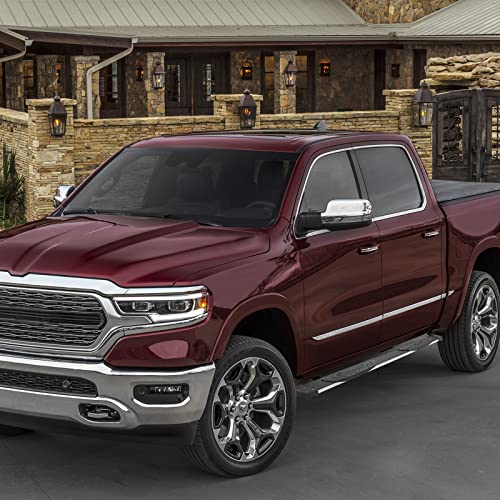 COMNOVA 6.5 Inches Aluminum Running Boards Compatible with 2019-2024 Dodge Ram 1500 New Body Style Crew Cab K65R Style. - COMNOVA AUTOPART