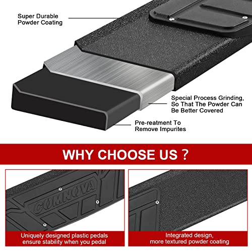 Aluminum Running Boards for 2009-2018 Dodge Ram 1500, 2010-2024 Ram 2500 3500 Quad Cab K65 Style.- COMNOVA AUTOPART