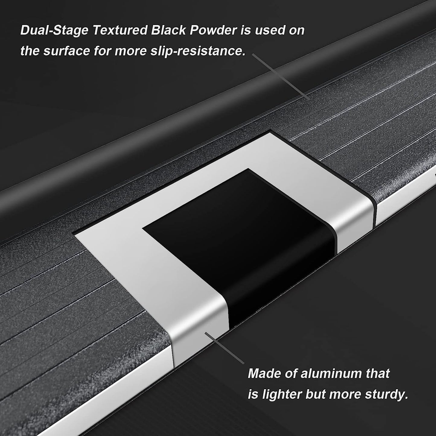 Aluminum Running Boards Compatible with 09-17 Chevy Traverse & 07-16 GMC Acadia & 07-09 Buick Enclave & 07-10 Saturn Outlook C70 Style.