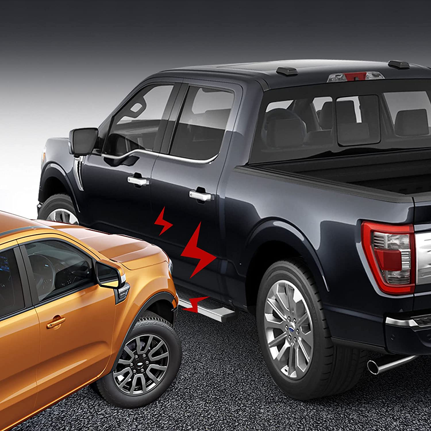 Running Boards Compatible with 2015-2024 Chevy Colorado/GMC Canyon Crew Cab D6 Style.- COMNOVA AUTOPART