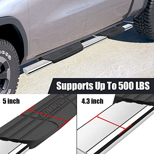 COMNOVA 4.5" Running Boards Compatible with 2019-2024 Chevy Silverado/GMC Sierra 1500 Crew Cab & 2020-2024 Silverado/sierra 2500hd 3500hd Crew Cab, Oval Texturel Nerf Bars 8X Style. COMNOVA AUTOPART