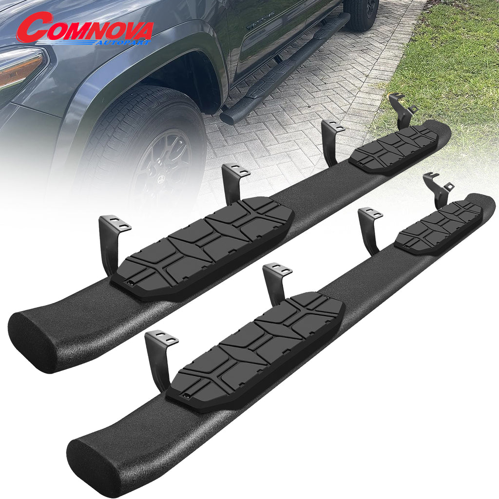 Running Boards Compatible with 2022-2024 Toyota Tundra CrewMax Cab, 4.3 Inches Oval Nerf Bars 5X Style. - COMNOVA AUTOPART