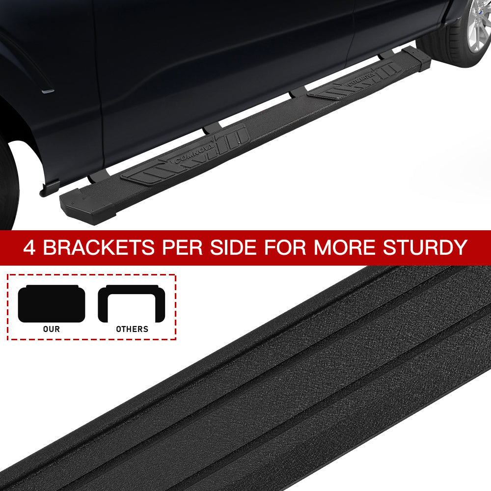 COMNOVA 6.5 Inches Running Boards Compatible with 2019-2024 Chevy Silverado/GMC Sierra 1500 & 2020-2024 Silverado/Sierra 2500HD 3500HD Double Cab K65Style. - COMNOVA AUTOPART