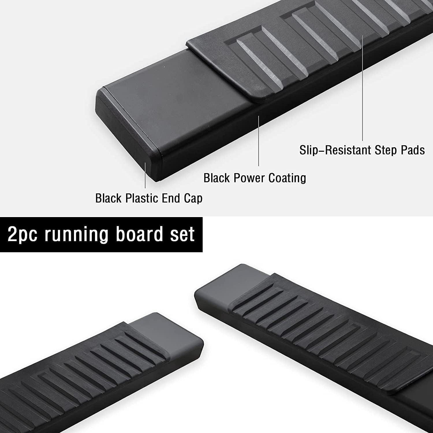 Running Boards Compatible with 2004-2014 Ford F150 Super Cab (3/4 Size Rear Doors) H6 Style.