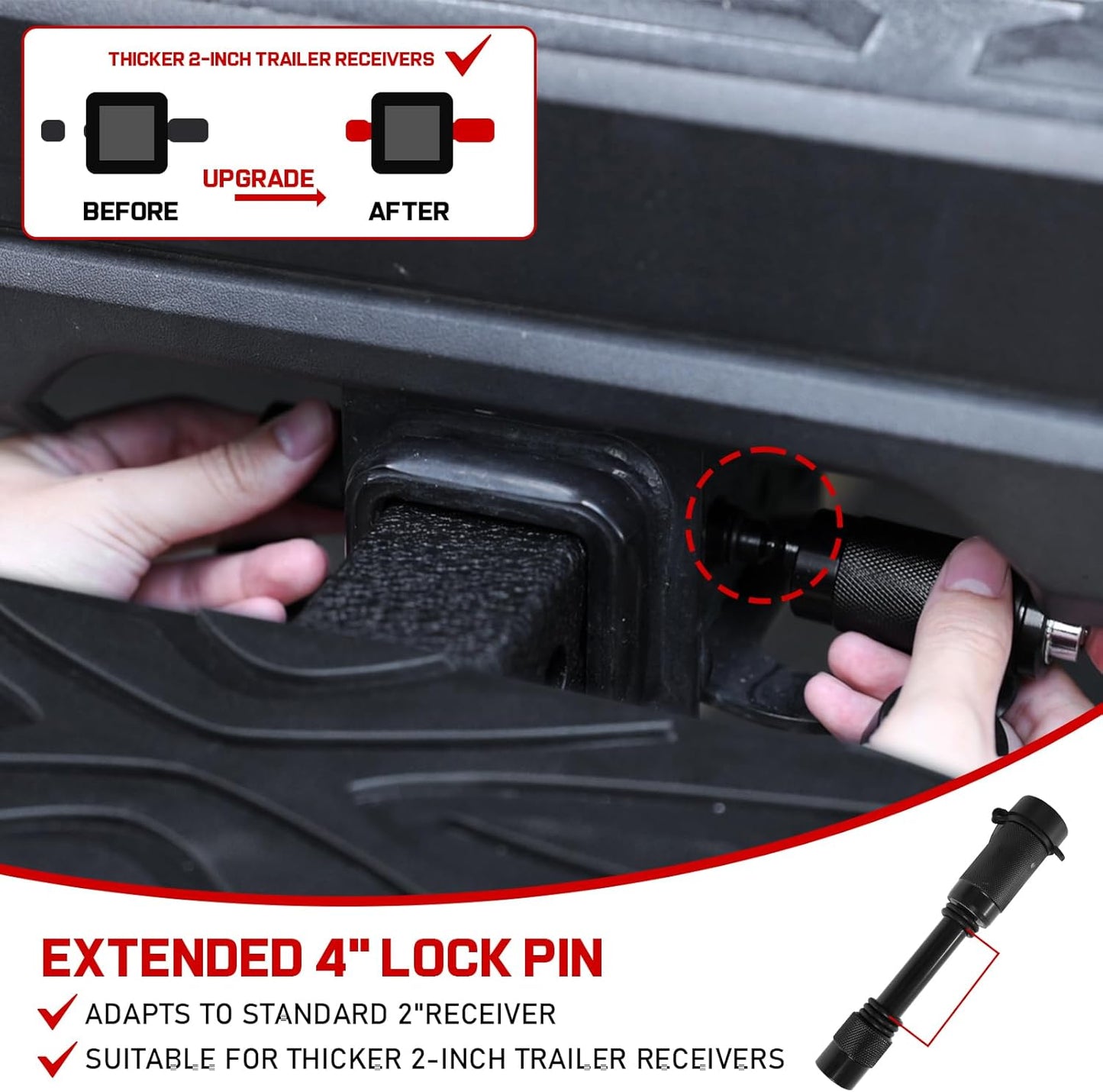 COMNOVA Double Layer Tow Hitch Step for 2" Hitch Receiver, Carbon Steel with Dual-Stage Black Powder Anti-Slip Trailer Hitch Step Universal Fit for Trucks SUV Car Van