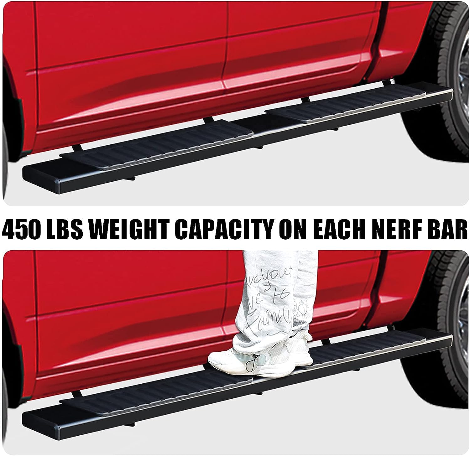 Running Boards Compatible with 2015-2024 Ford F150 Super Cab H6 Style.