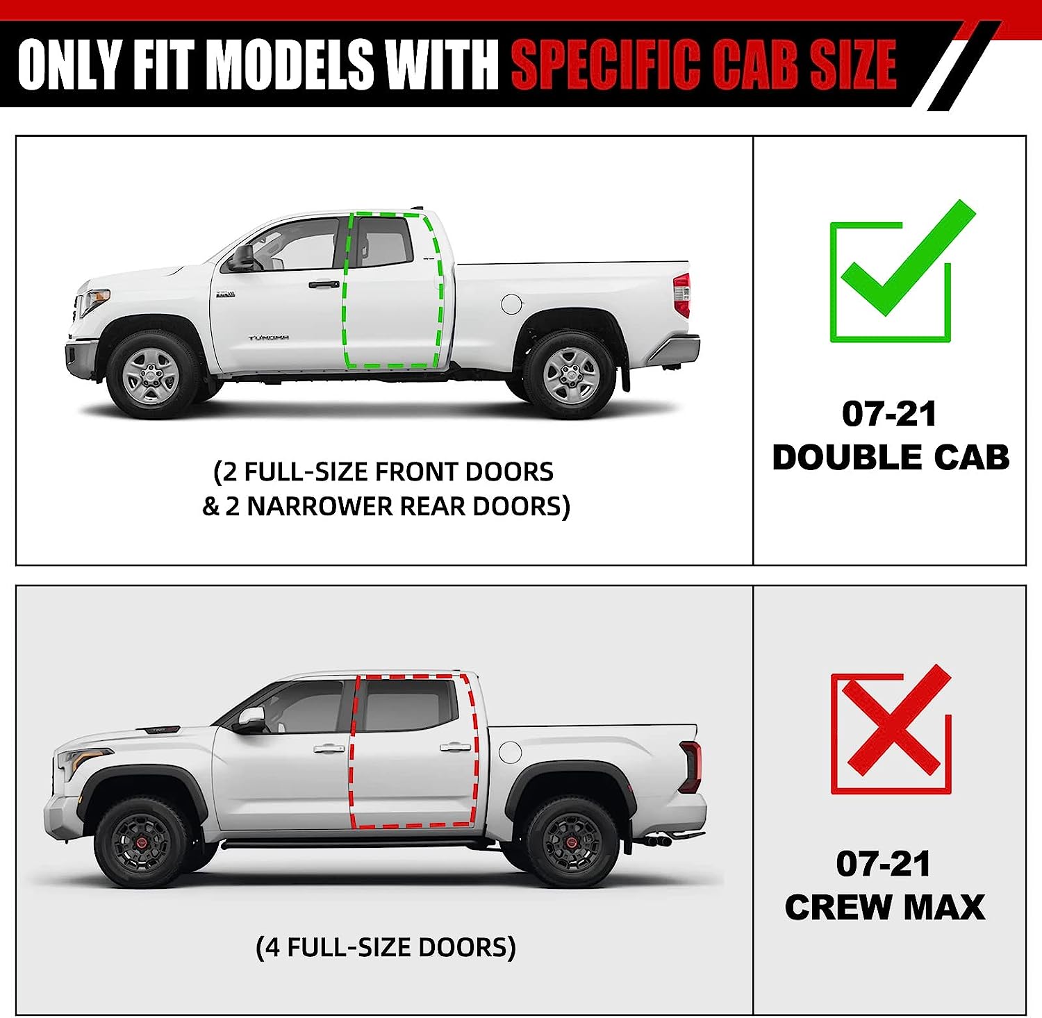 Running Boards Compatible with 2007-2021 Toyota Tundra Double Cab H6 Style. - COMNOVA AUTOPART