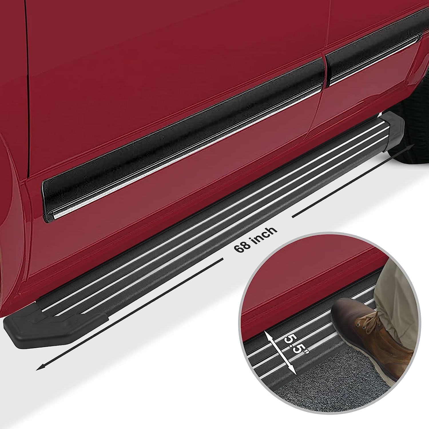 5.5Inch Aluminum Running Boards Compatible with 2011-2021 Jeep Grand Cherokee.  C73 Style. - COMNOVA AUTOPART
