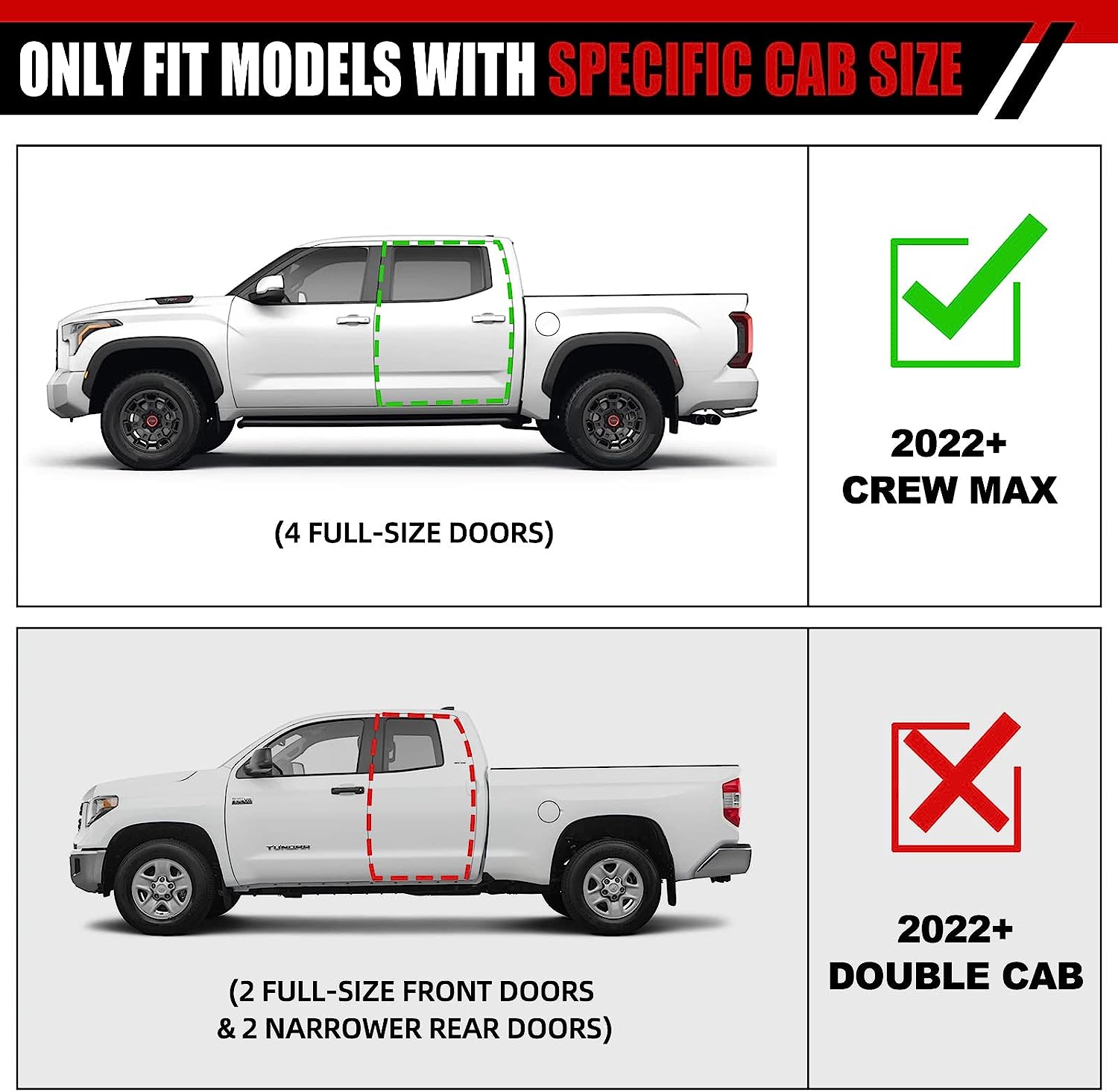 Running Boards Compatible with 2022-2024 Toyota Tundra Crewmax Cab H6 Style. - COMNOVA AUTOPART