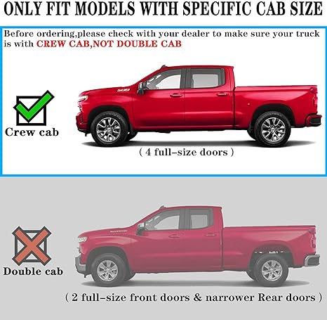 Running Boards Compatible with Diesel Model 2007-2018 Chevy Silverado/GMC Sierra 1500 2500 3500 Crew Cab & 2019 Silverado/Sierra 2500HD 3500HD Crew Cab Chevy Silverado Crew Cab H6 Style.