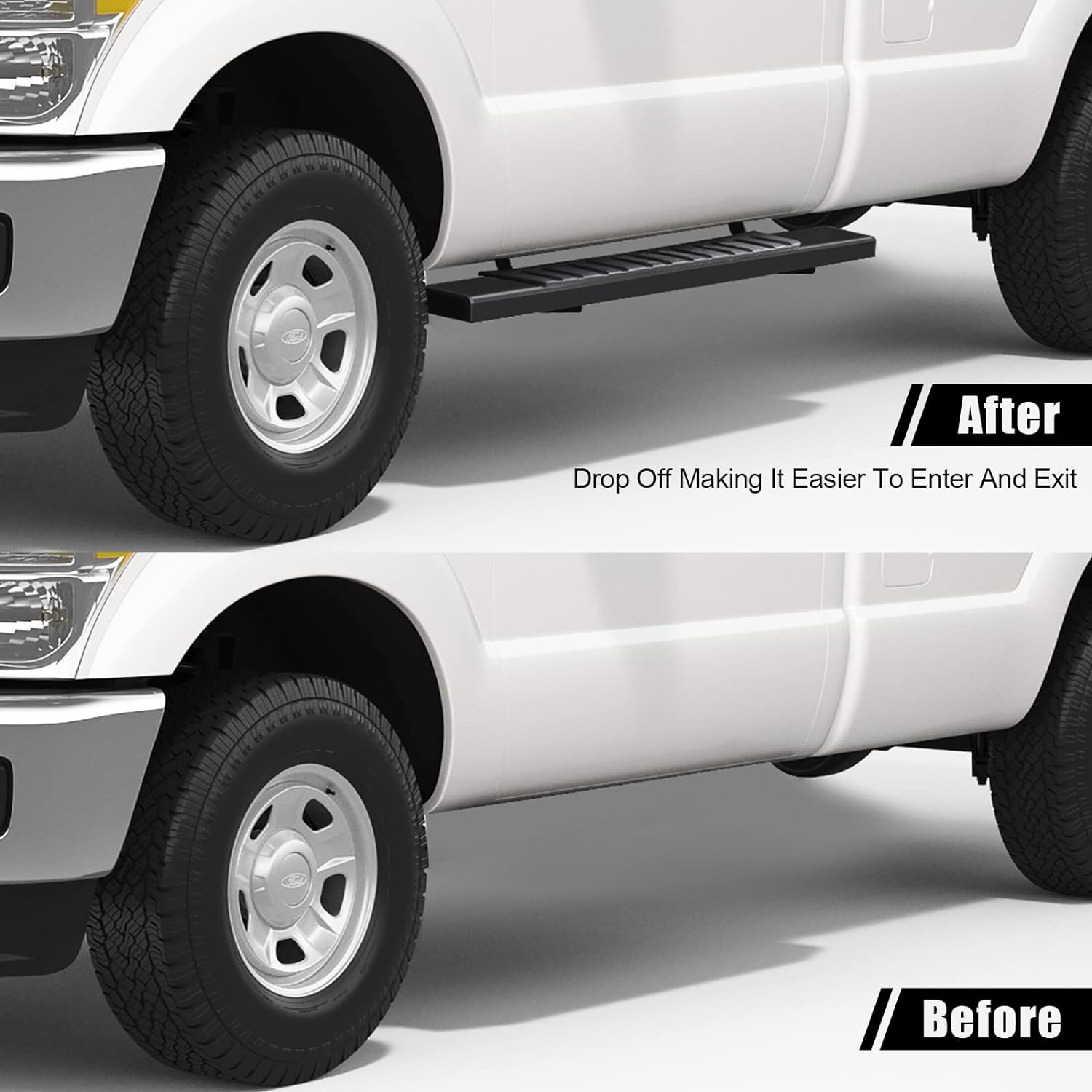 Running Boards Compatible with 2017-2019 Nissan Titan Regular Cab H6 Style.