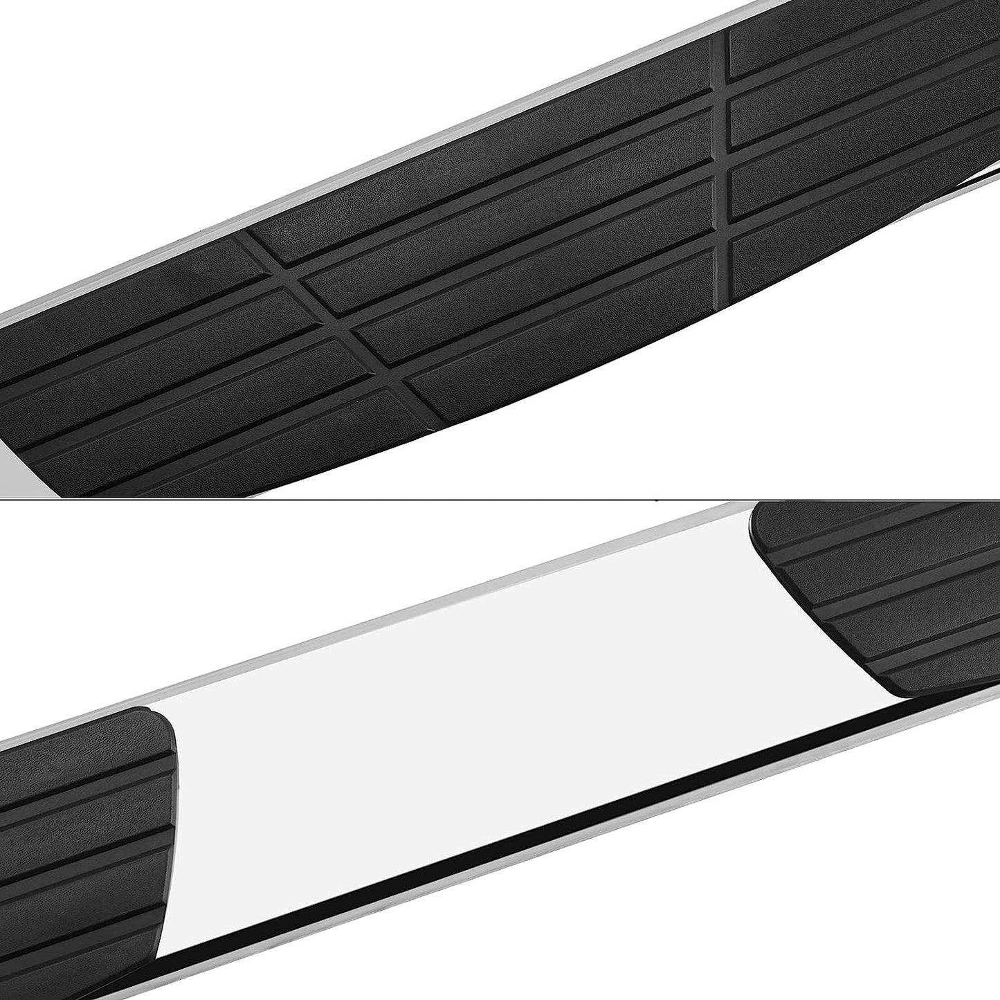 6.5” Running Boards Compatible with 2019-2023 Chevy Silverado/GMC Sierra 1500|2020-2023 Silverado/Sierra 2500 3500 Crew Cab, Stainless Steel Side Steps T6 Style. - COMNOVA AUTOPART