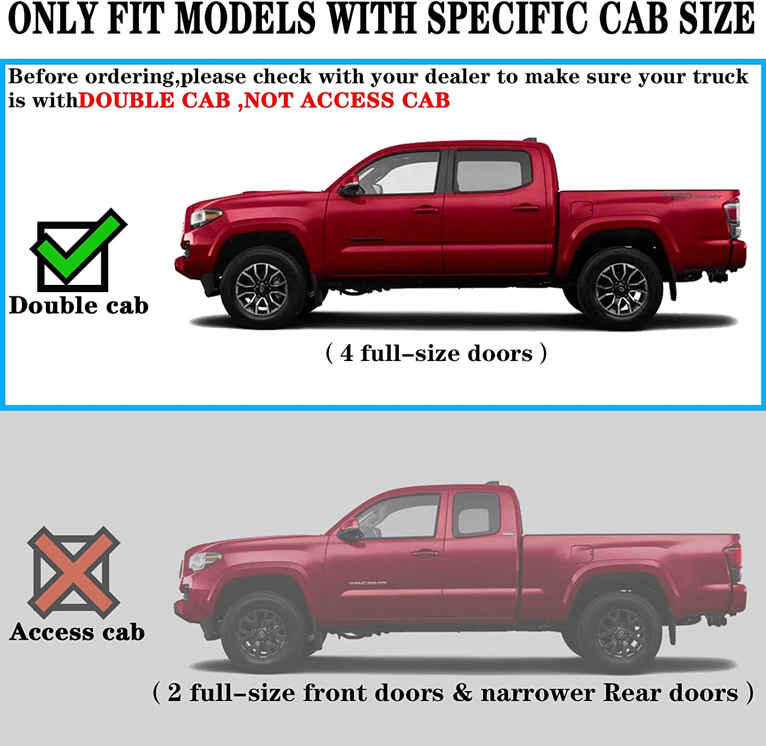 Running Boards Compatible with 2005-2023 Toyota Tacoma Double Cab H6 Style. - COMNOVA AUTOPART