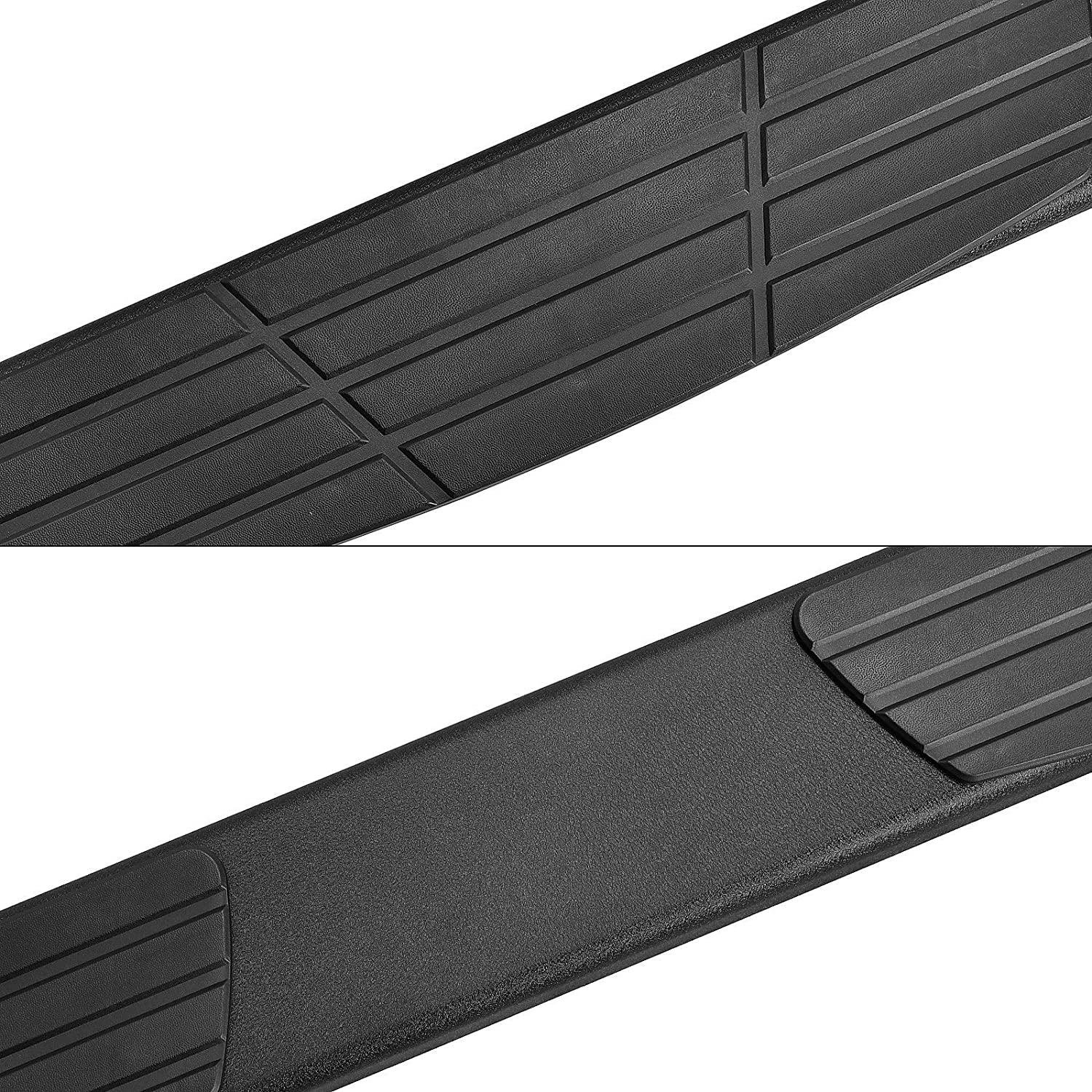 6.5” Running Boards Compatible with 2007-2018 Chevy Silverado/Sierra 1500 2500hd 3500hd & 2019 2500hd 3500hd & 2019 1500 Ld Extended Cab, Black Side Steps T6 Style. - COMNOVA AUTOPART