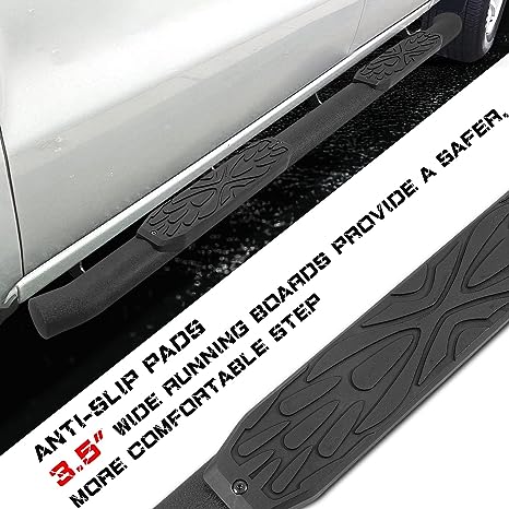 Running Boards Compatible with 2015-2024 Ford F150 Crew Cab. 3.5 Inches Oval Nerf Bars 7X Style.- COMNOVA AUTOPART